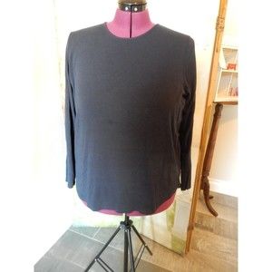 Joan Vass Studio Wojman Navy Blue Knit Tunic Top Long Sleeves Size 2X Plus